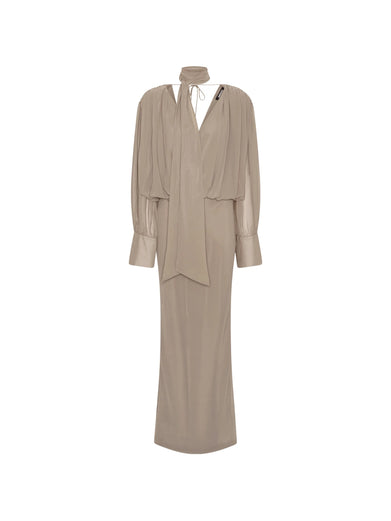 Long-sleeved chiffon dress