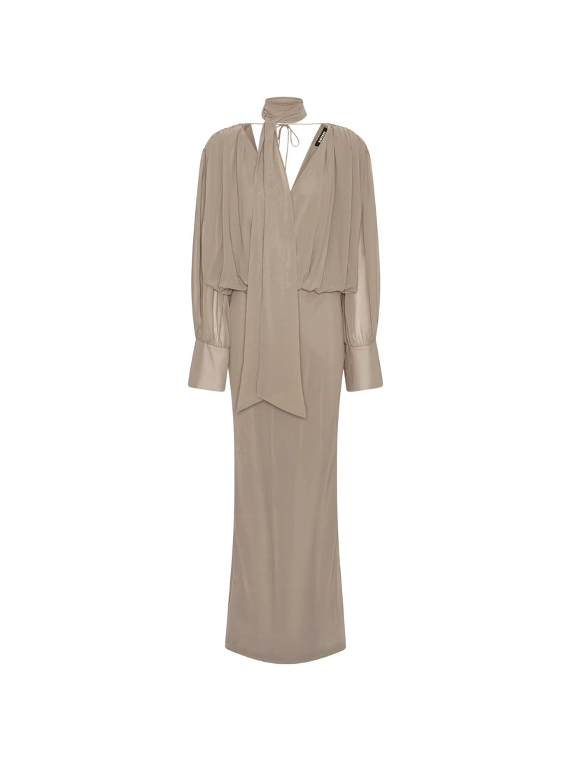 Long-sleeved chiffon dress