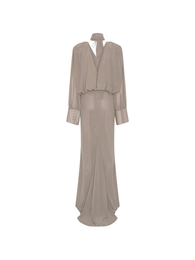 Long-sleeved chiffon dress