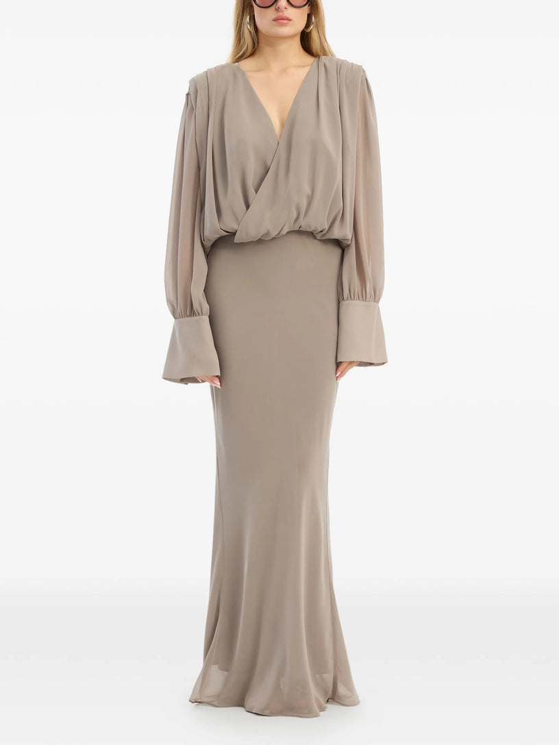 Long-sleeved chiffon dress