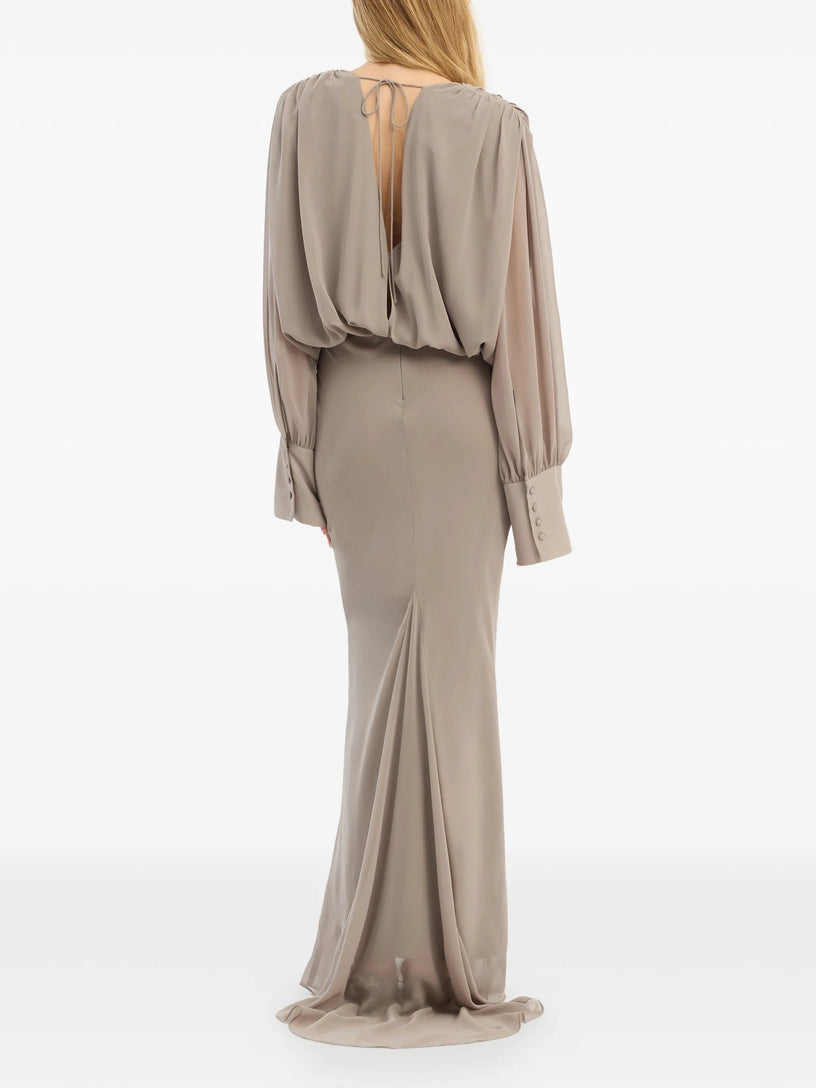 Long-sleeved chiffon dress