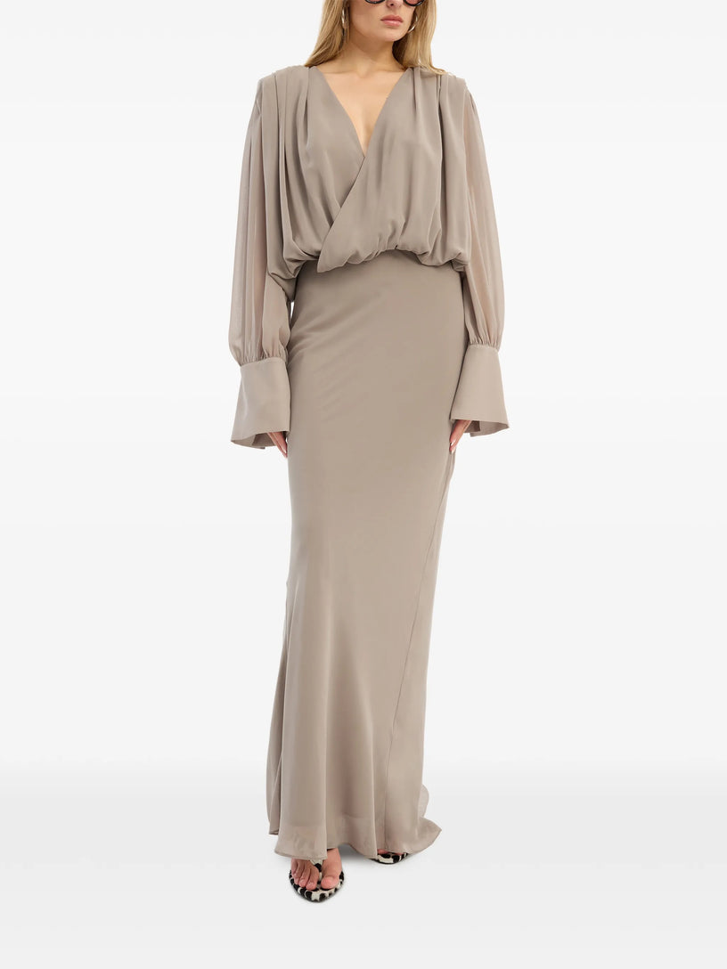 Long-sleeved chiffon dress
