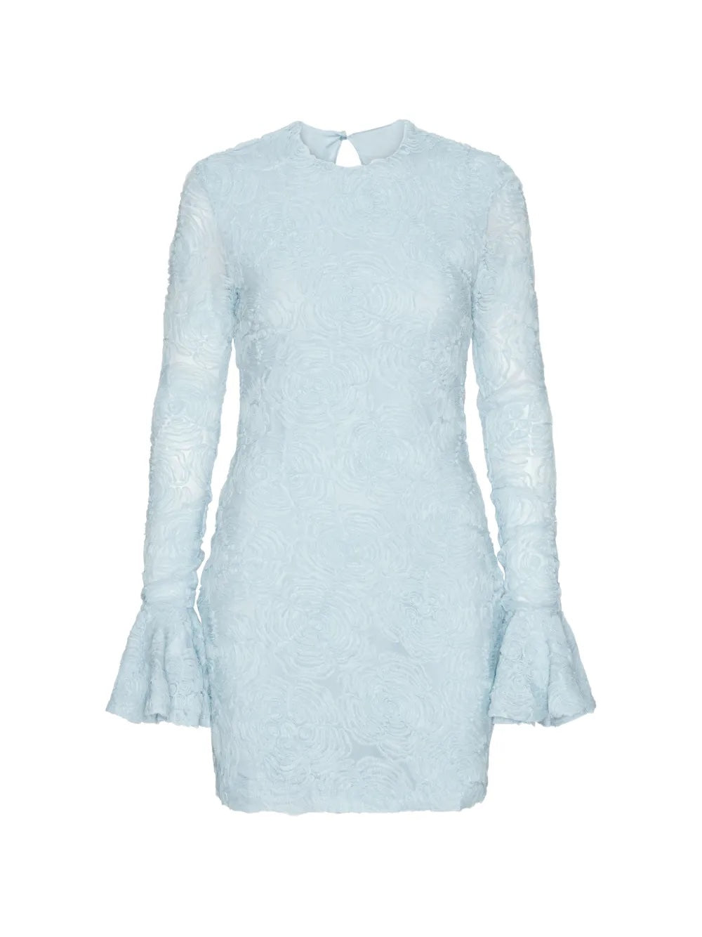 Mini dress with mesh ruffles