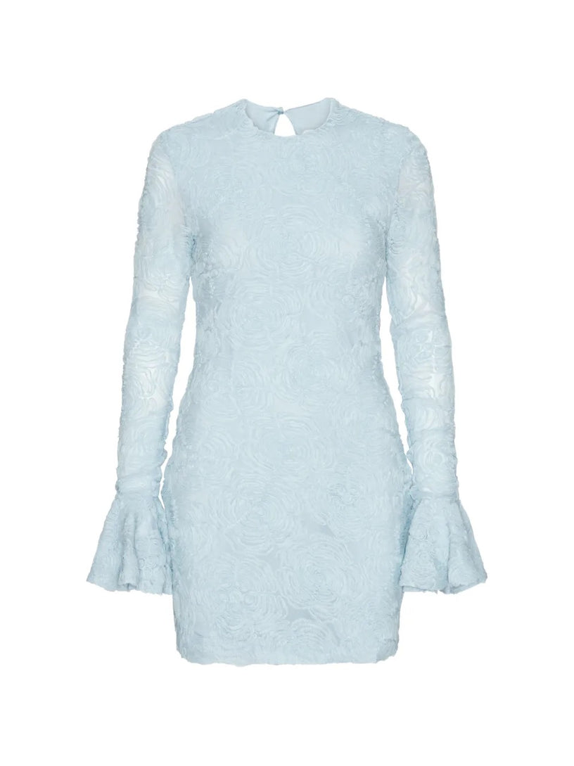 Mini dress with mesh ruffles