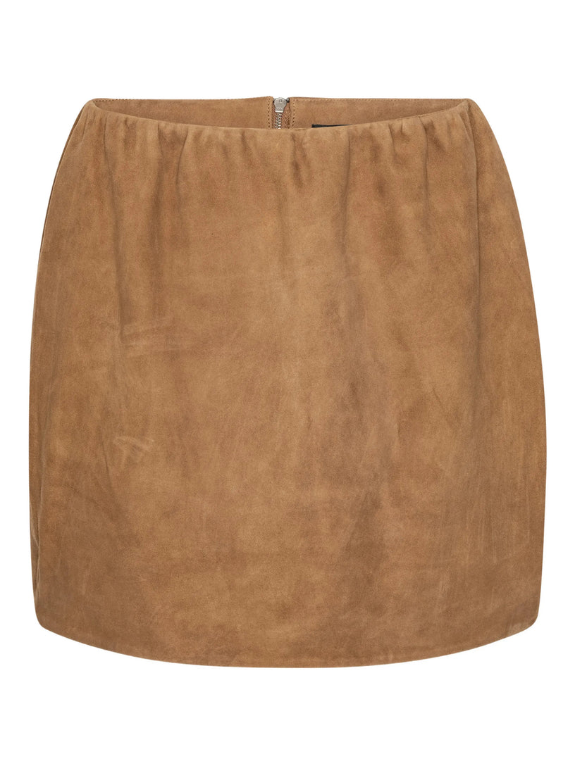 Suede mini skirt