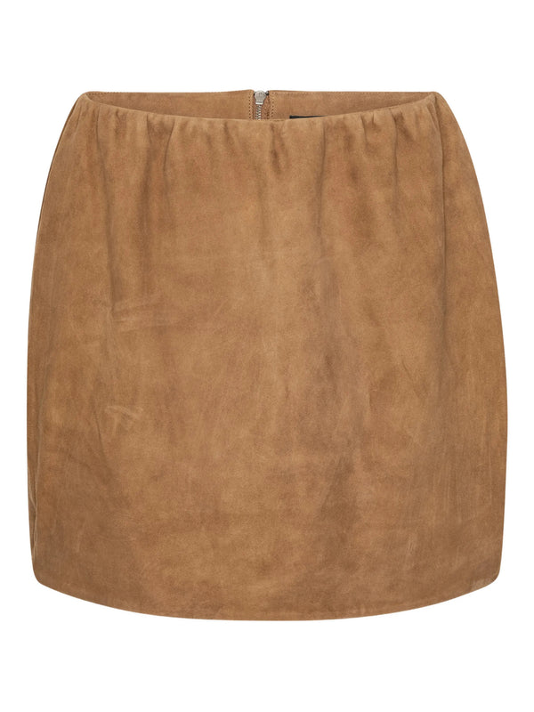 Minigonna in pelle scamosciata