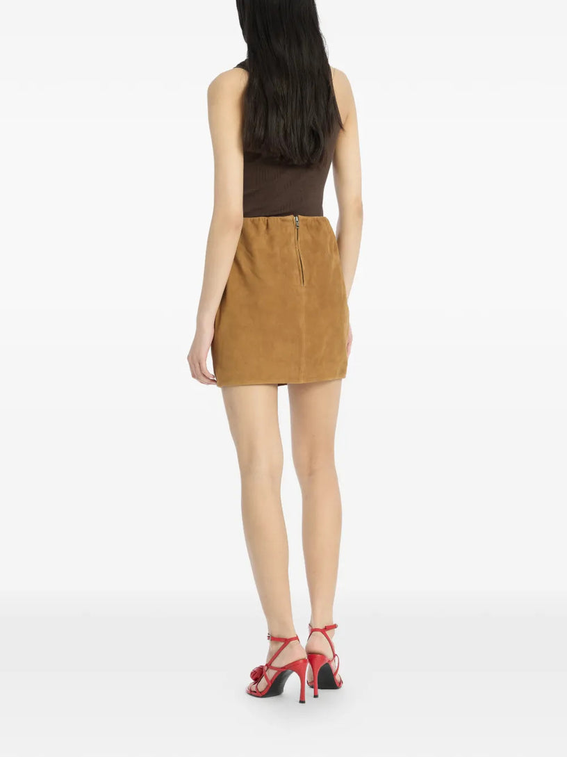 Suede mini skirt