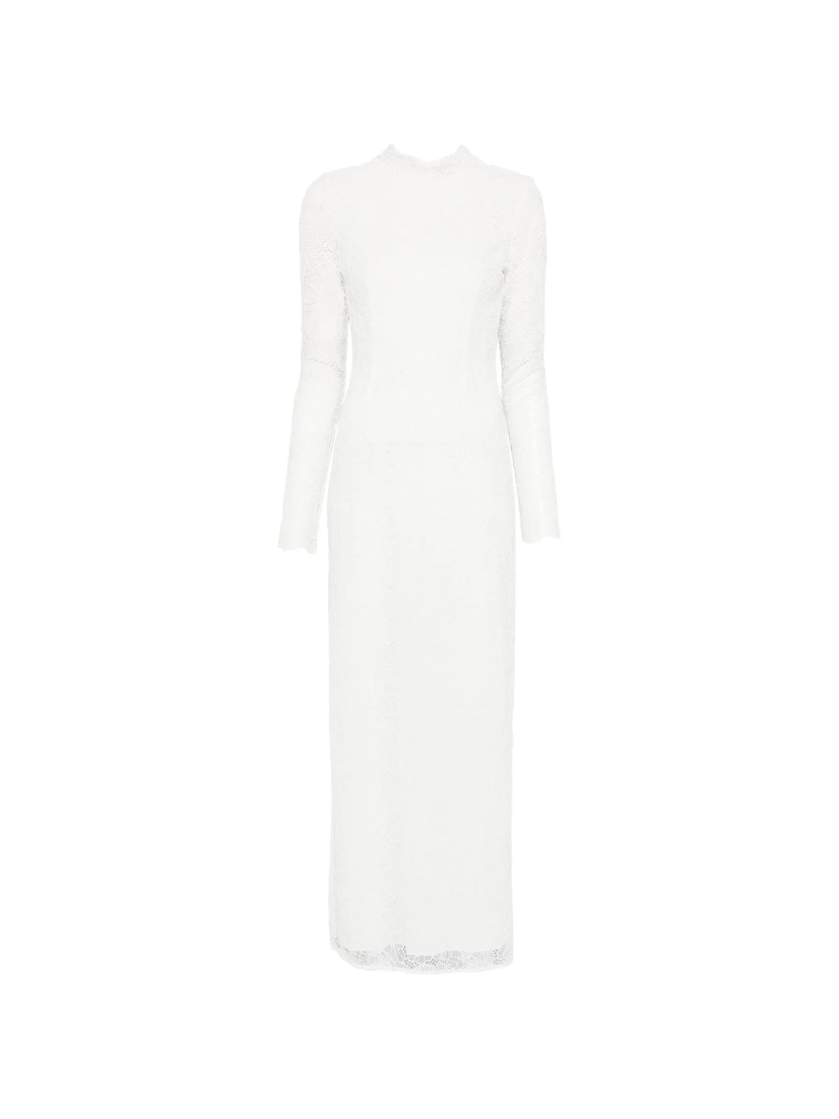 Crew-neck lace dress 
•Open back 
•Zip and button closure at the back 
•Back slit 
•Lined 
•100% polyester 
•Made in China