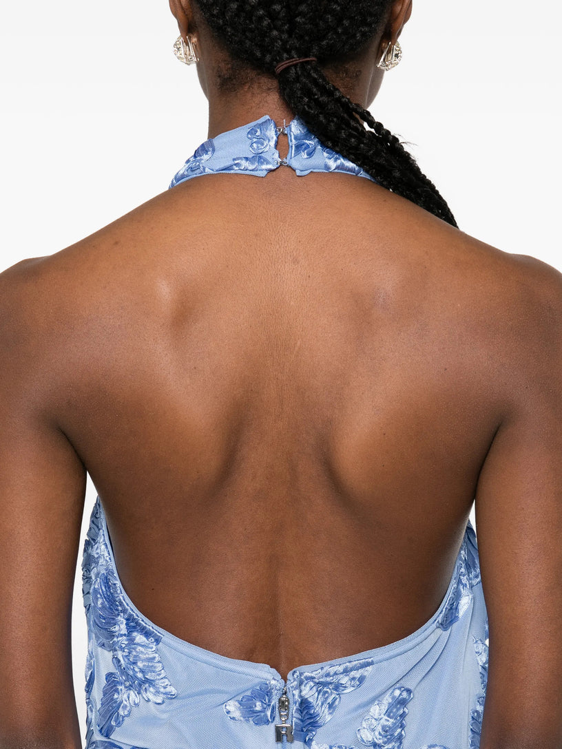 Floral halterneck mini dress