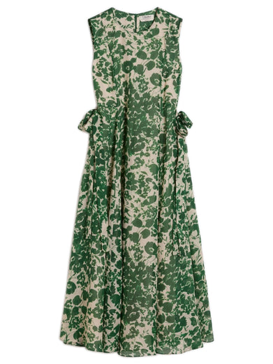 Printed ramie canvas dress