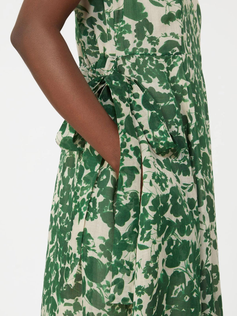 Printed ramie canvas dress