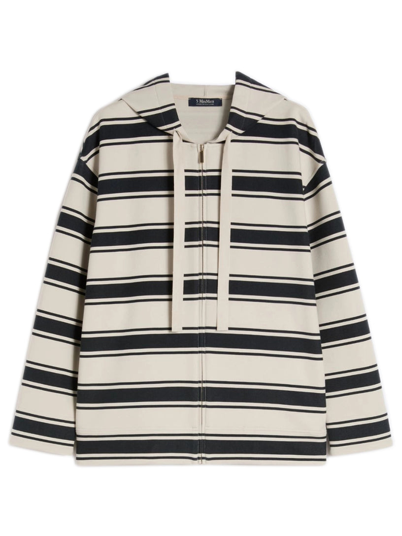 Striped scuba jersey sweatshirt