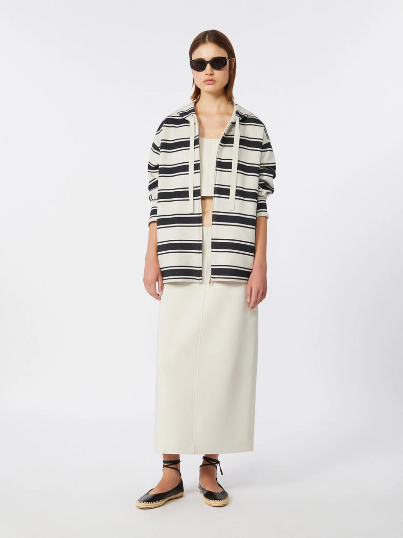 Striped scuba jersey sweatshirt