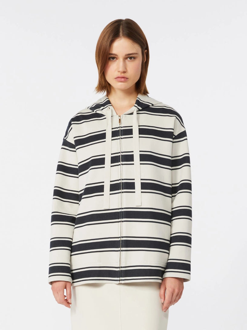 Striped scuba jersey sweatshirt