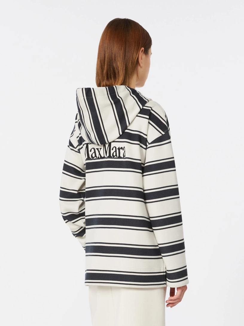 Striped scuba jersey sweatshirt