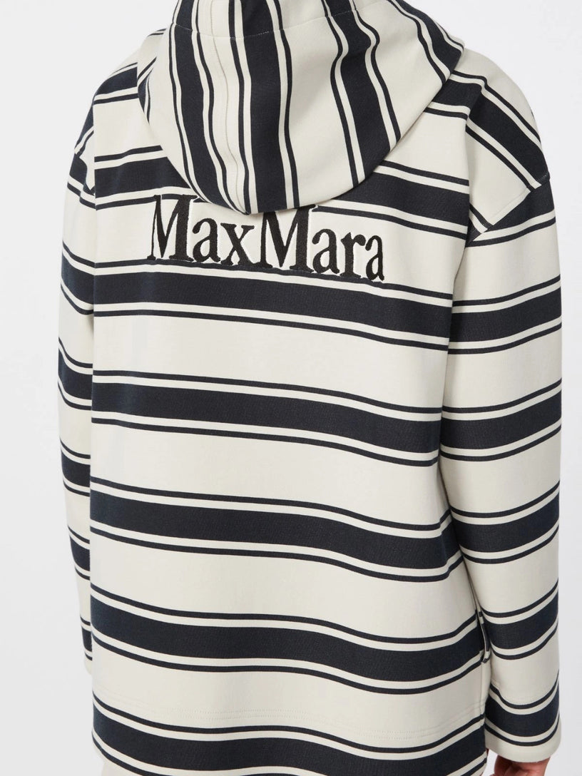 Striped scuba jersey sweatshirt