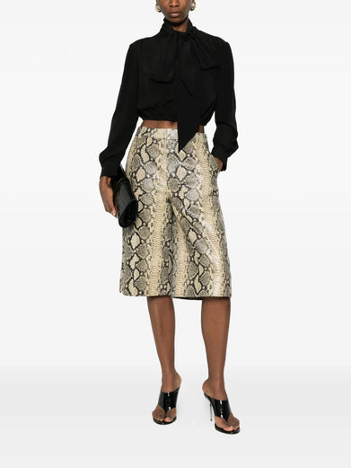 Blusa con collo lavallière in seta