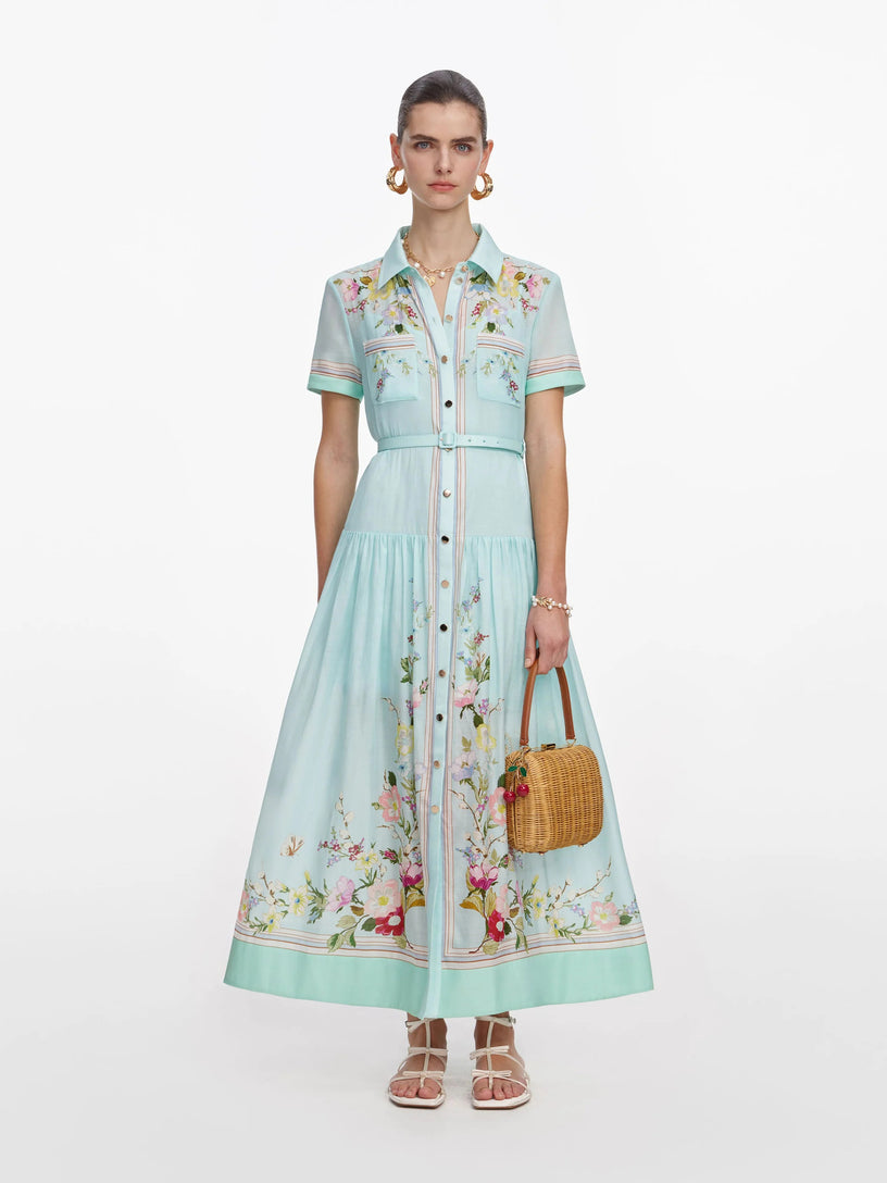 Floral Organza Midi Dress