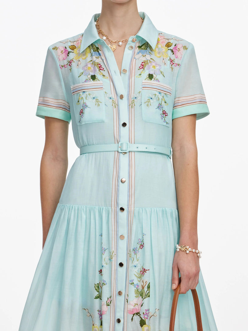 Floral Organza Midi Dress