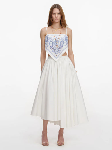 Embroidered Linen Top