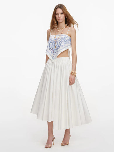 Embroidered Linen Top