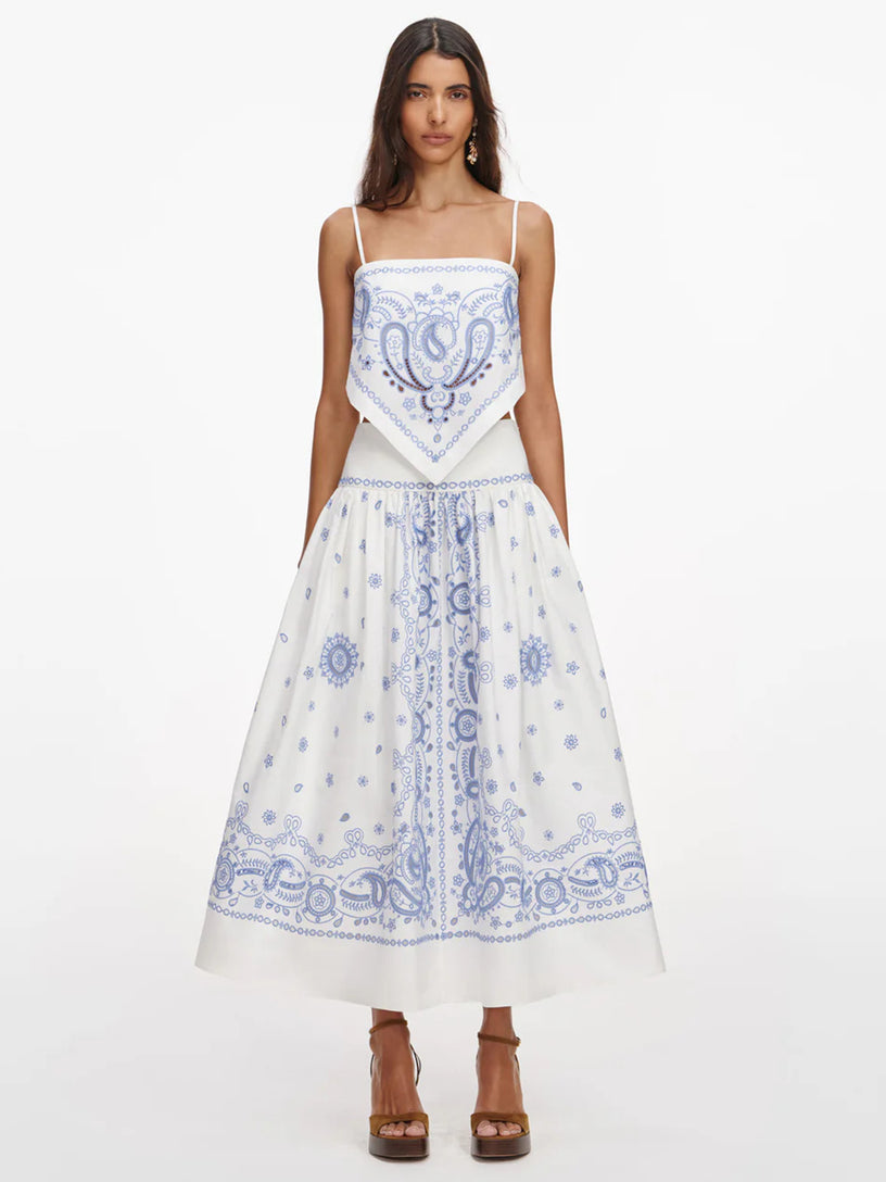 Embroidered Midi Skirt