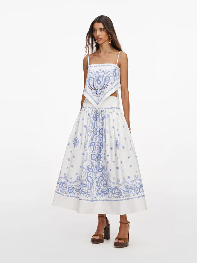Embroidered Midi Skirt