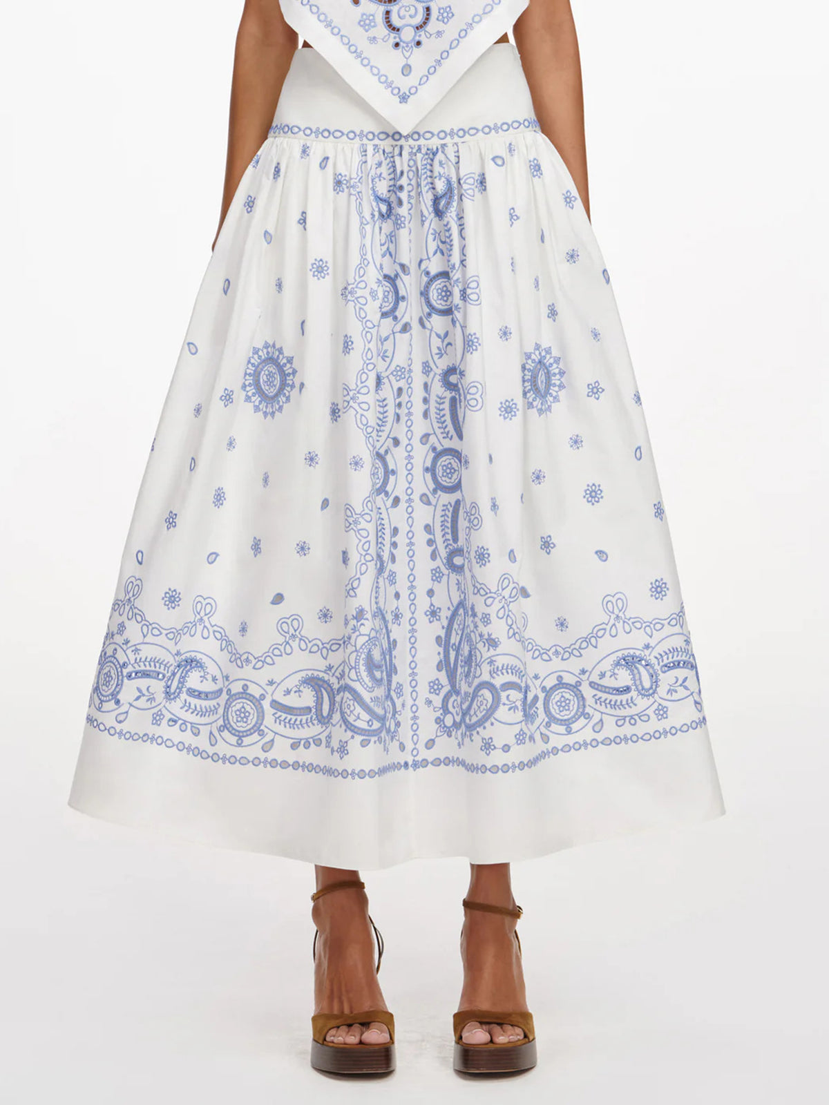 Embroidered Midi Skirt