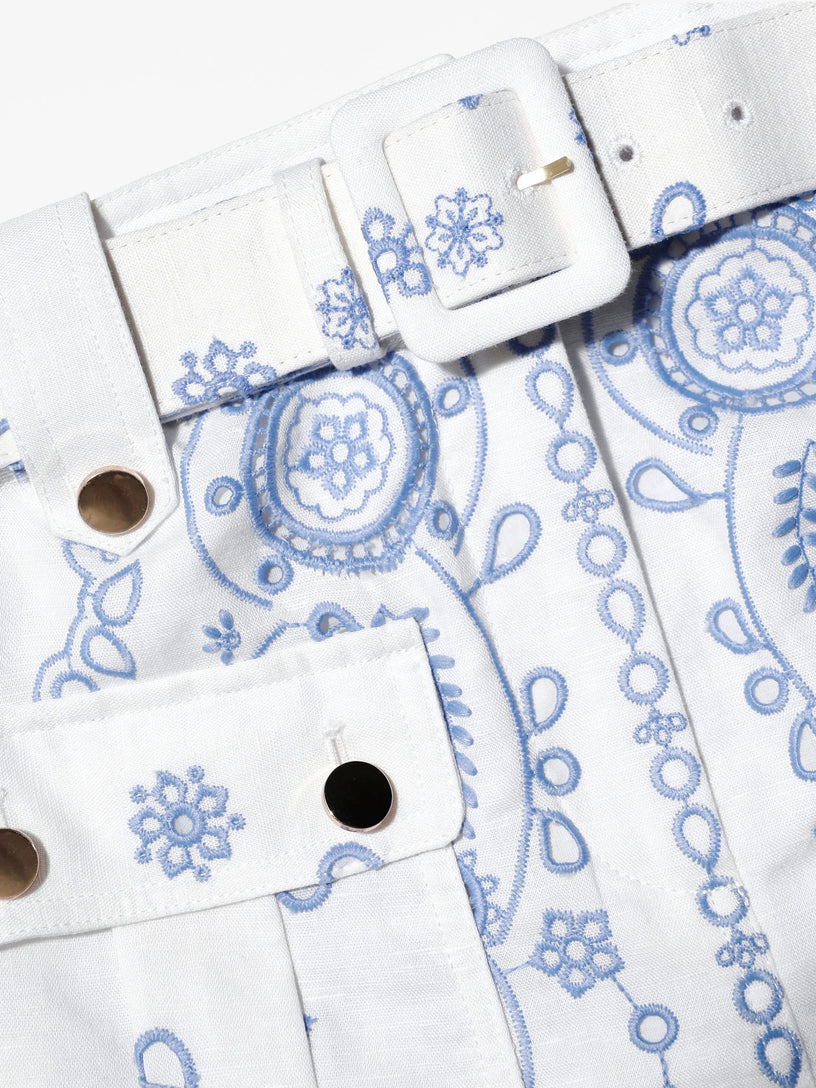 Embroidered Mini Skirt