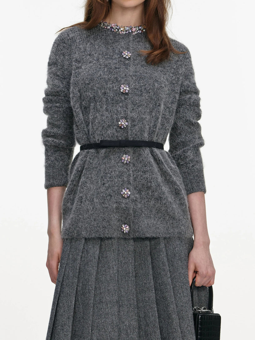 Crystal trim cardigan