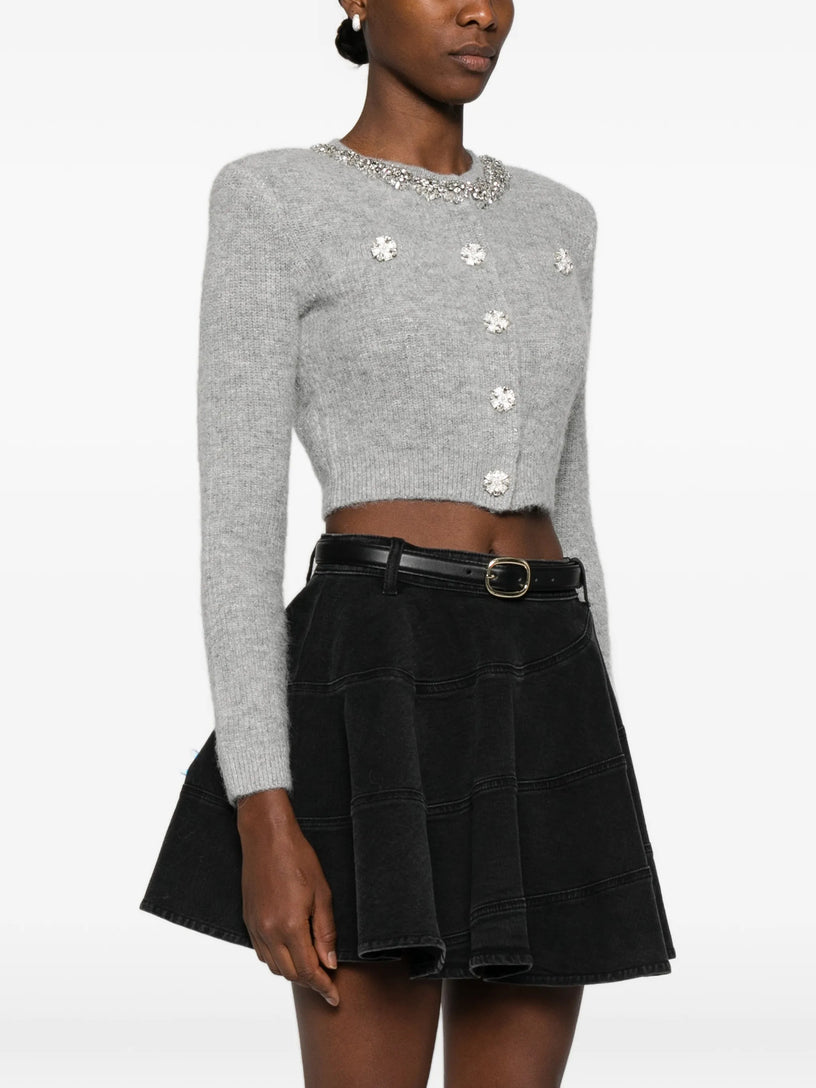 Cardigan with crystal finishes