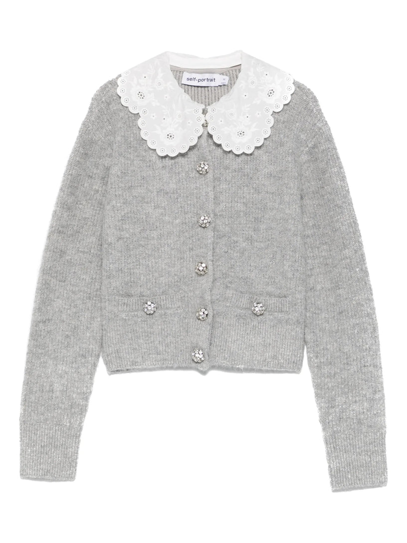 Lace collar cardigan