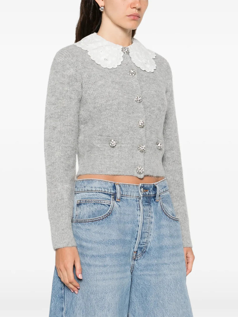 Lace collar cardigan