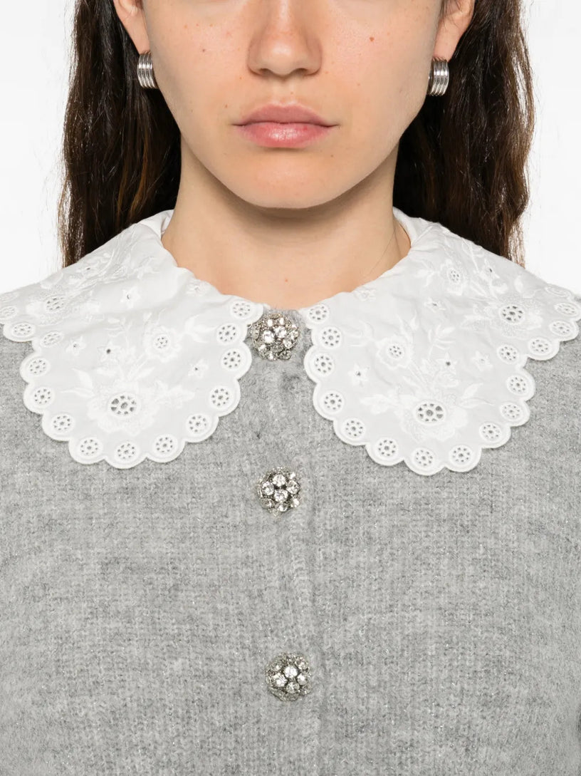 Lace collar cardigan