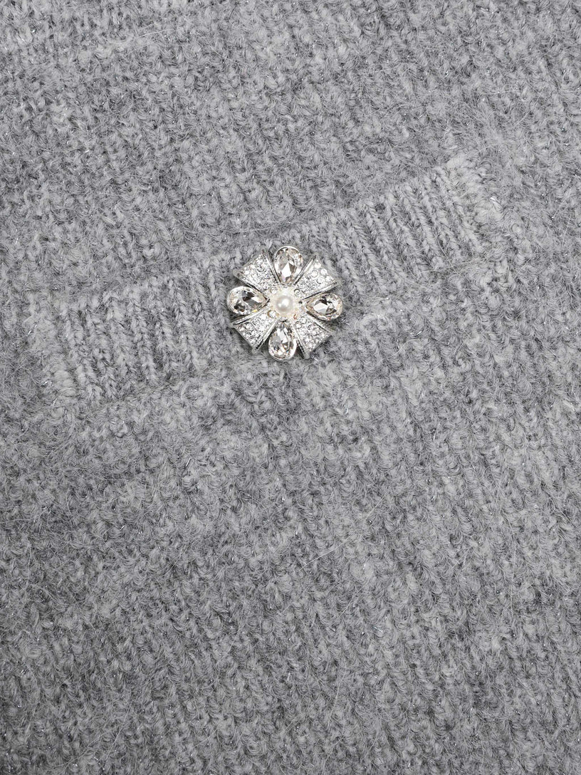 Fluffy knit mini skirt