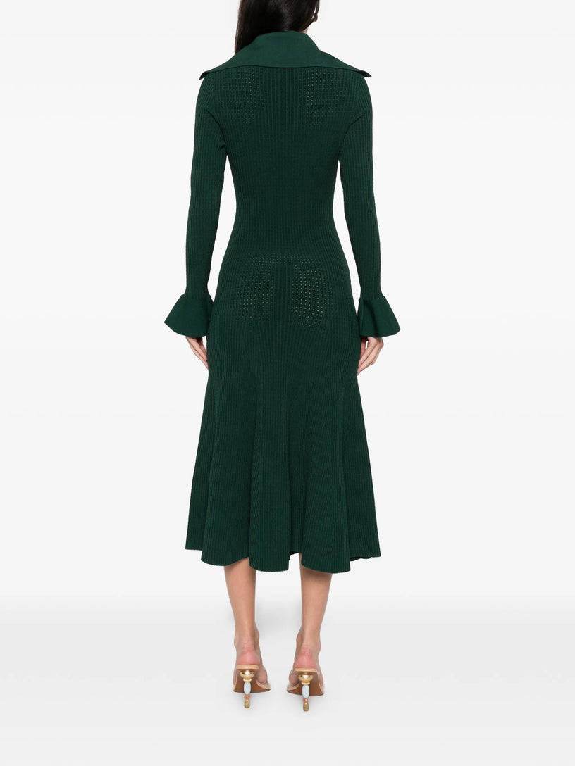 Keyhole knit midi dress SELF PORTRAIT Verde | Grifo210 Keyhole knit midi dress SELF PORTRAIT Verde | Grifo210