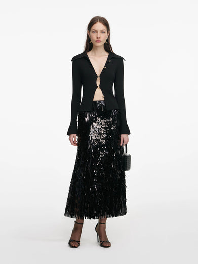 Button down knit top