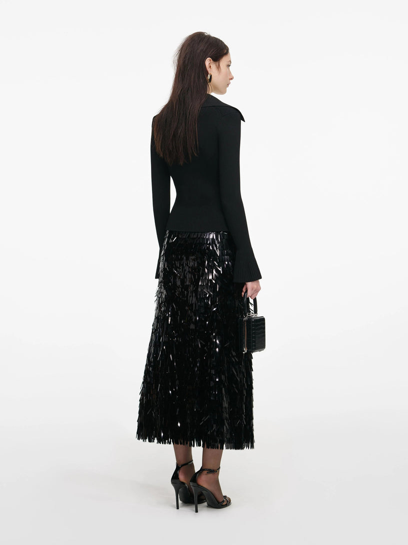 Button down knit top