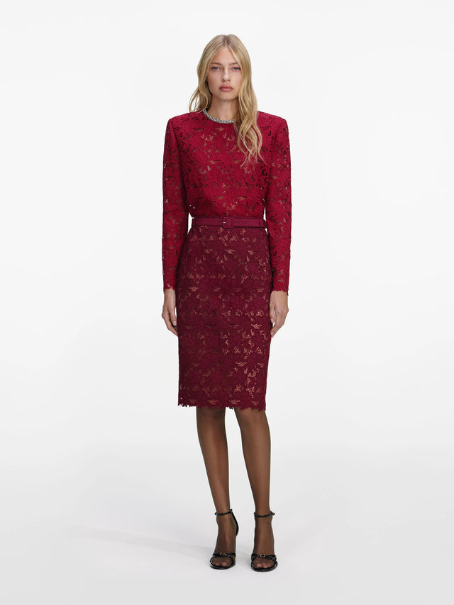Lace midi skirt