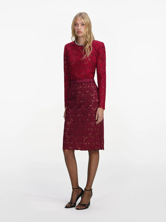 Lace midi skirt