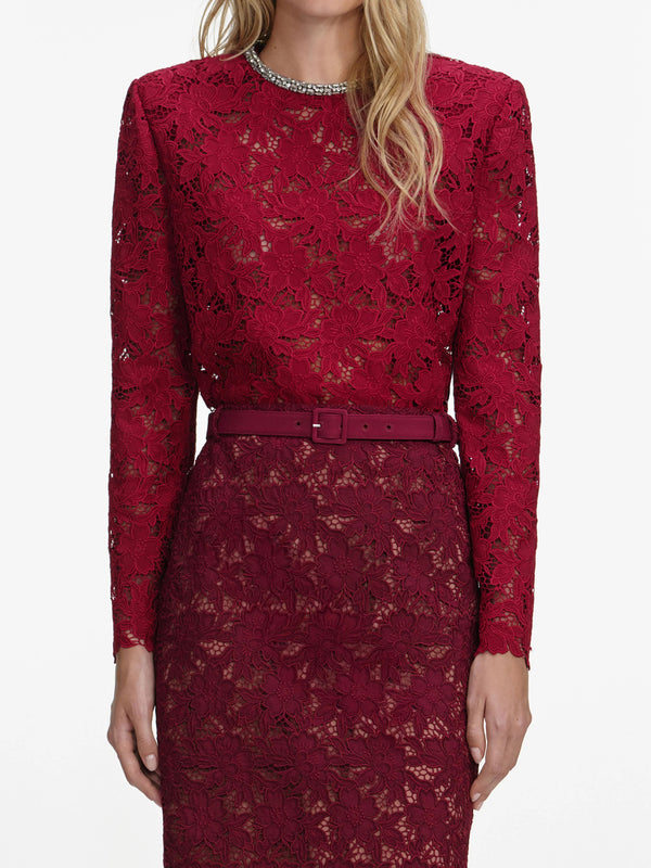Lace midi skirt