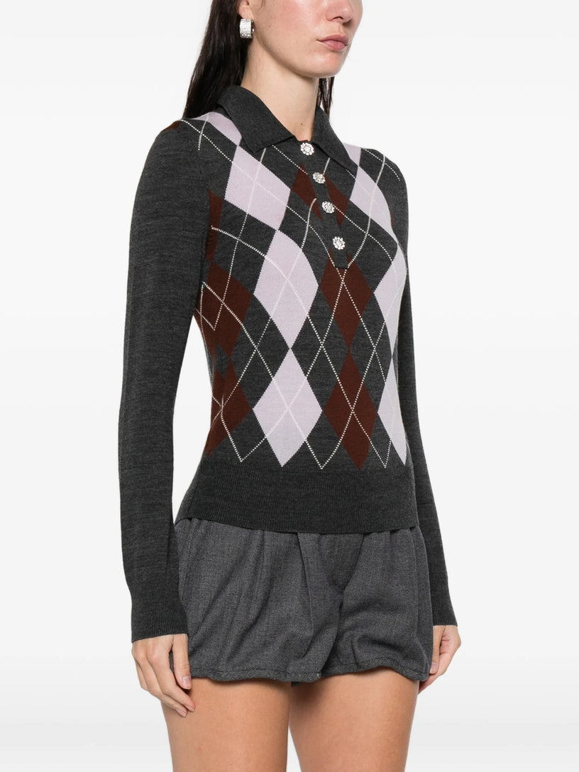 Argyle lightweight jumper