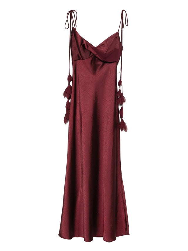 Satin flower midi dress