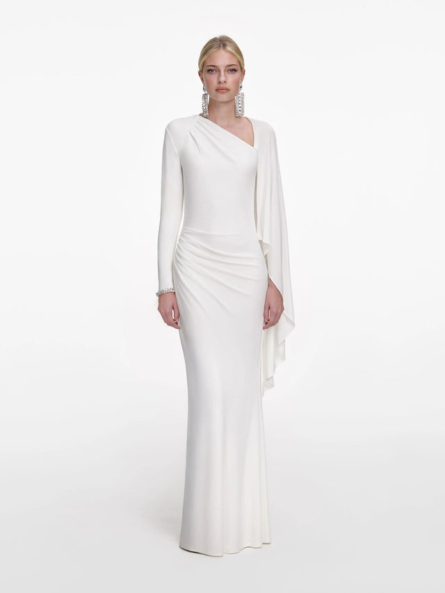 Jersey drape maxi dress