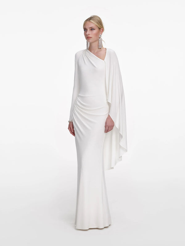 Jersey drape maxi dress