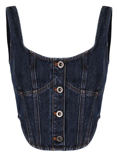 Denim corset top