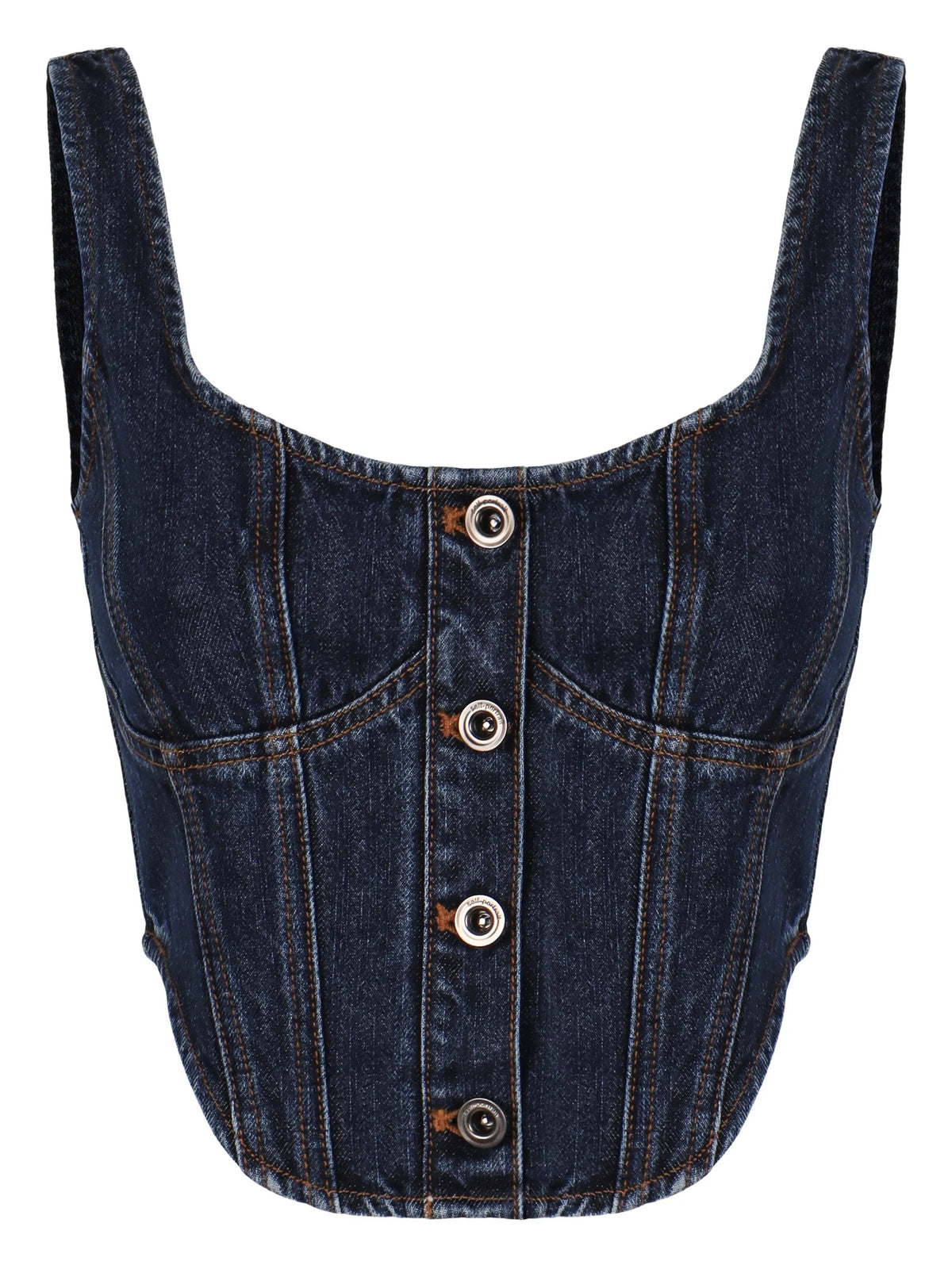 Denim corset top