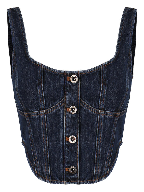 Denim corset top
