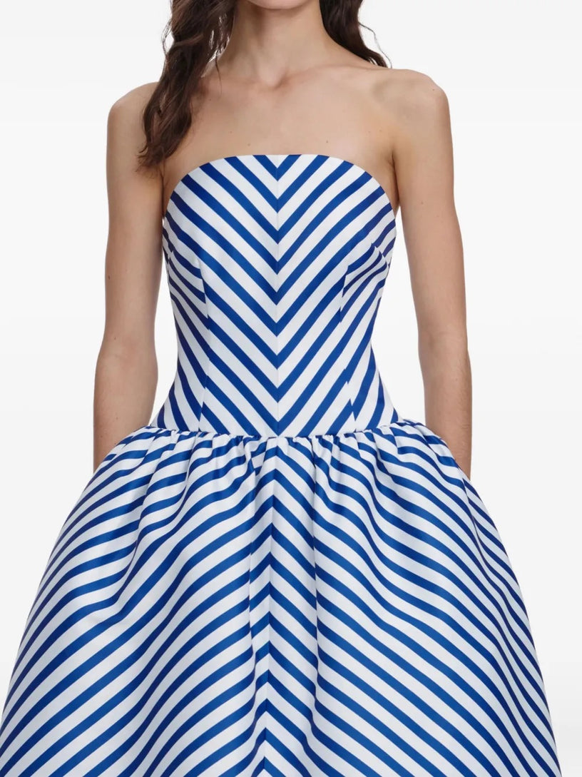 Stripe Taffeta Midi Dress