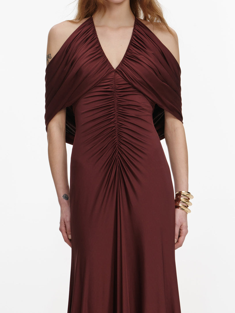 Abito midi in jersey drappeggiato